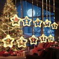thumbnail image 4 of Yannianjz under $5 LED Christmas Lights, Christmas LED Star Curtain Lights, Decorative String Lights for Indoor Room, Christmas Tree Snowflake Lights, Holiday Ambience Lighting Decor, 4 of 6