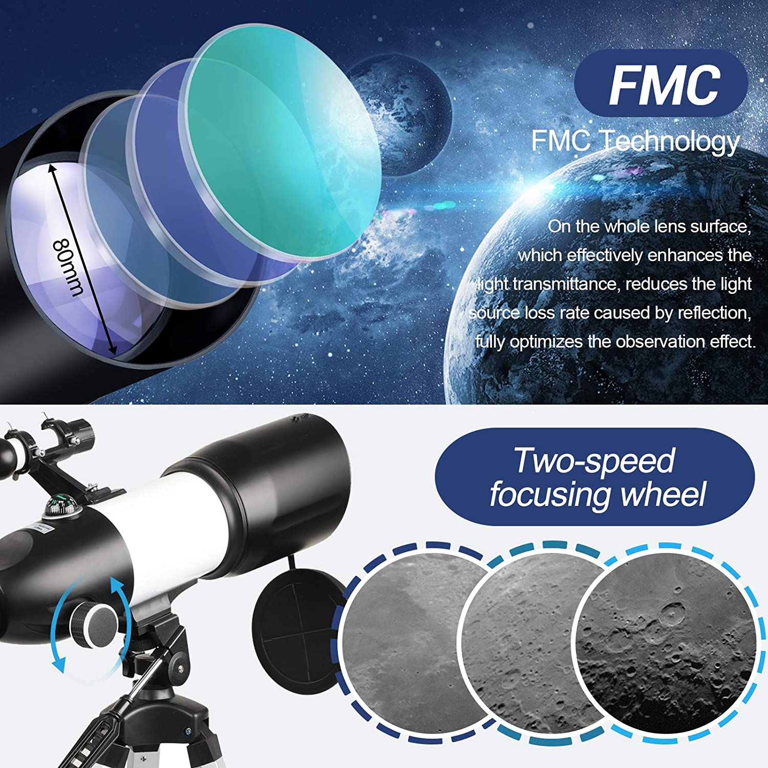 BEBANG 80mm Refractor Telescope for Adults and Kids photo 7