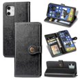 thumbnail image 1 of Funda de piel de color liso retro para iPhone 12 Pro Max, color negro, 1 of 5