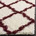 thumbnail image 4 of SAFAVIEH Dallas Logan Geometric Shag Runner Rug, Ivory/Red, 2'3" x 10', 4 of 7