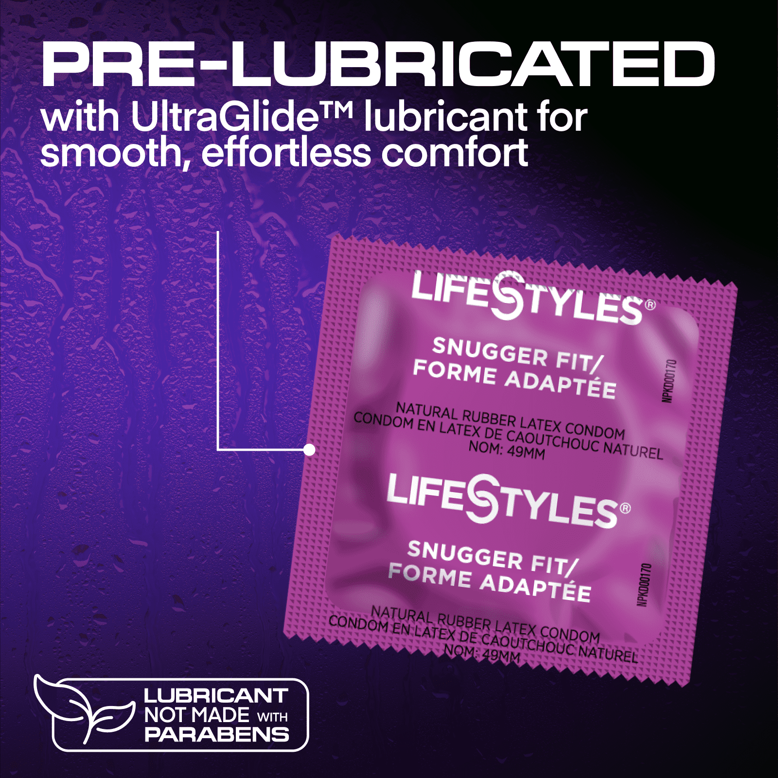 LifeStyles Snugger Fit Lubricated Natural Latex Condoms, 25 Count