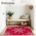 thumbnail image 3 of ODIKA 8'x10' Machine Washable Non-Slip Area Rug, Festive Snowflake Winter Wonderland Enchanted Holiday Accent High Traffic Rug with Pad, Red, 606079, 3 of 8
