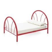 Rosebery Kids Contemporary Metal Full Bed in Red