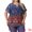 Navy Blue, variant on DARING DIVA Women's Plus Keyhole Ruffle Boho Floral Top 3X Navy Blue
