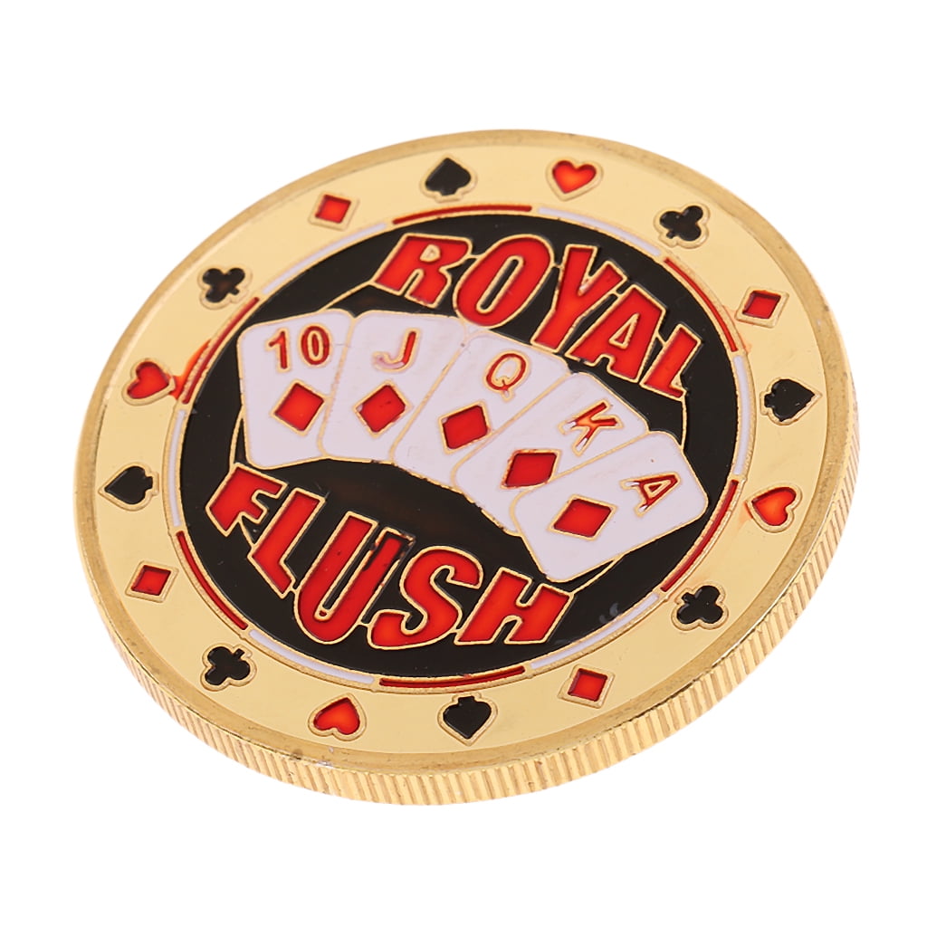 Gold Plated Metal Chips Poker Card Guard Commemorative Coin Collections H 
