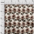 thumbnail image 2 of oneOone Polyester Spandex Brown Fabric Floral Sewing Material Print Fabric By The Yard 56 Inch Wide, 2 of 4