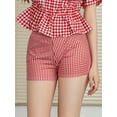 thumbnail image 6 of Biezeib Women's Plaid Shorts Casual Tight Fitted Elastic Waist Stretch Short Pants for Summer, 6 of 6