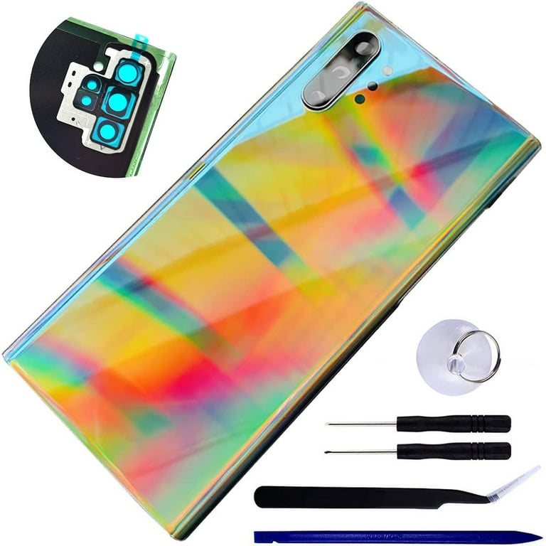  Galaxy Note 10+ Back Cover Glass Housing Door Replacement with  Camera Lens Parts for Samsung Galaxy Note10+ Note 10+ 5G +Tools + Eject Pin  (Aura Black) : Cell Phones & Accessories