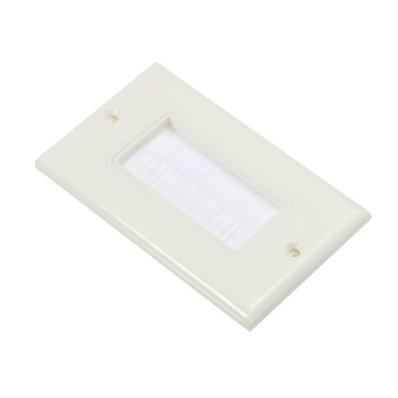 Uxcell Brush Wall Plate Decoration Wall Panel Cable Pass Through Single Gang 114mmx70mm White