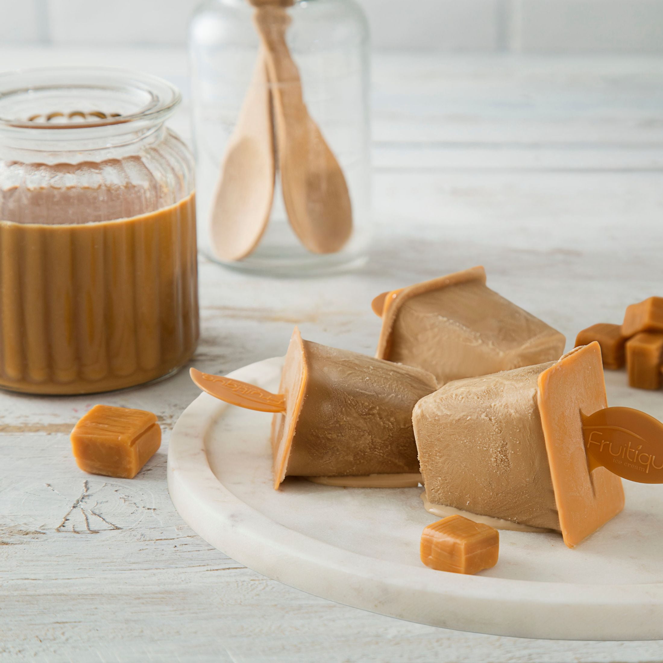 Fruitique Dulce De Leche Frozen Artisan Ice Cream Square Bar 4oz