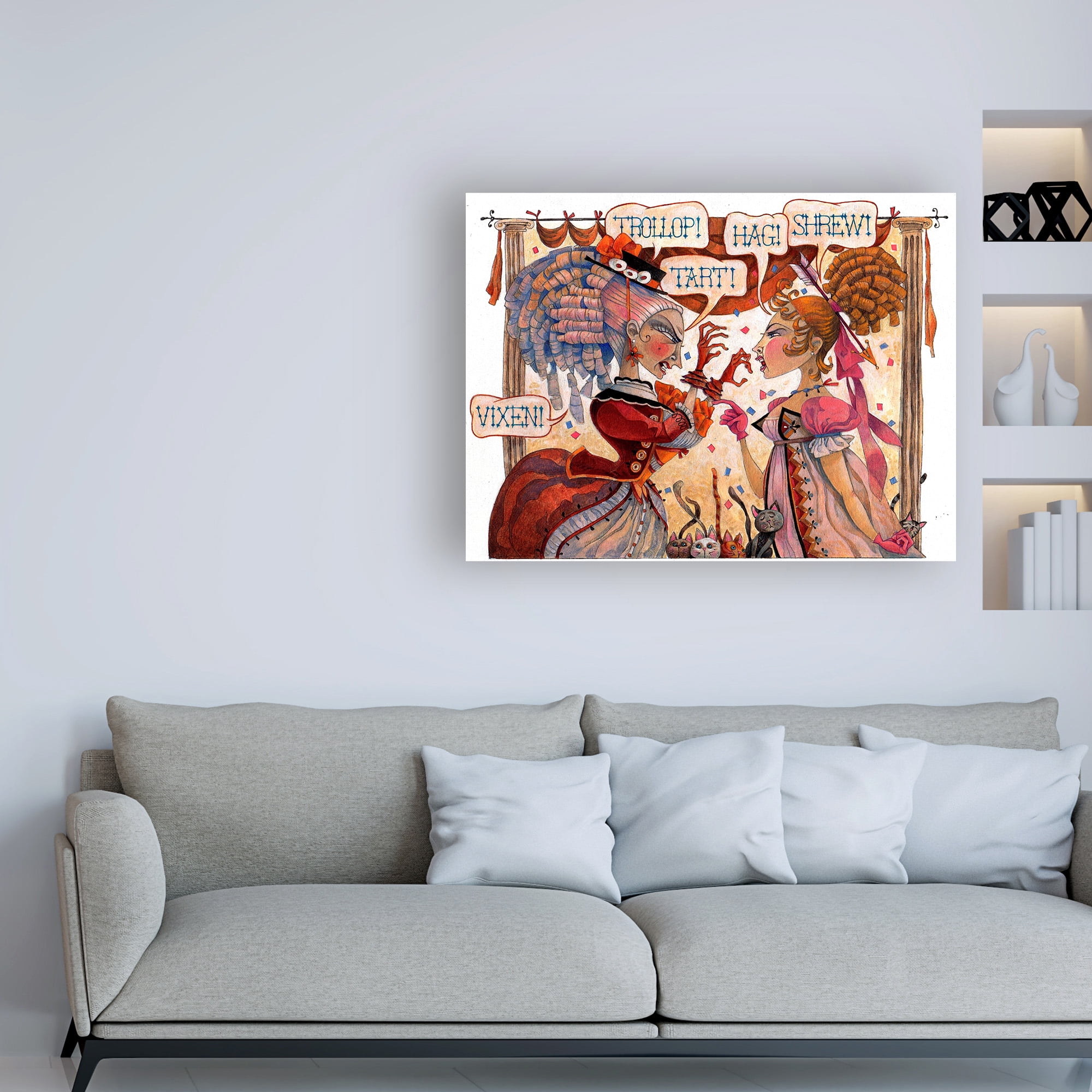 Trademark Fine Art 'The Cat Fight' Canvas Art by David Galchutt