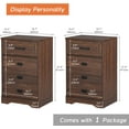 thumbnail image 2 of WAMPAT Lot de 2 Tables de Nuit Hautes, Table d'Appoint à 3 Tiroirs, Table de Bout pour Chambre, Salon, Bureau, Brun Rustique, 2 of 7