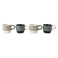 thumbnail image 2 of Thyme & Table 10.5 fl oz Assorted Holiday Tree Print 4-Pack Ceramic Stacking Mugs - Black and White, 2 of 5
