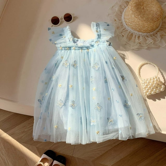 Robes pour Fille, Volants, Sans Manches, Tulle, Robe Bébé, Robe de Printemps pour Filles, Robe de Fête pour Filles, Robes pour Bébé Fille 3-4 Ans
