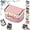 Pink, variant on Genuine Leather Mini Jewelry Box, Portable Vintage-Inspired Genuine Leather Coin Purse Jewelry Case with Kiss Lock, Mini Travel Ring Box for Women for Earring/Ring/Necklace/Bracelet(Pink)-small