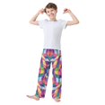 thumbnail image 2 of FORMRS Boys Pajama Pants with Pockets Size 13-14Y Kids Lounge Sleep Bottoms, Colorful Wavy Pattern, 2 of 8
