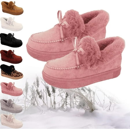 

Womens Boots Round Head Thick Sole Orthopedic Arch-Support Wool Thick Warm Cotton Shoes Women s Winter Snow Boots (Red 8)