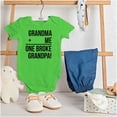 thumbnail image 3 of Grandma Plus Me Is One Broke Grandpa Romper Boys or Girls Infant Baby Brisco Brands 6M, 3 of 6
