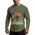 thumbnail image 2 of Ceisia Men's USA 250th Anniversary Print Long Sleeve Henley Top Patriotic Casual Commemorative Shirt for All Seasons Multicolor XXL Gifts, 2 of 8
