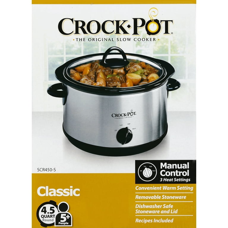 NEW INNER CROCK - Crockpot Classic Slow Cooker 4.5 Quart Round Model  SCR450-S-BR