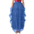 thumbnail image 4 of Elegant High Waist Pleated Solid Midi Skirt, Formal Evening Dressy Style with Front Slit and Tie Detail, 4 of 6