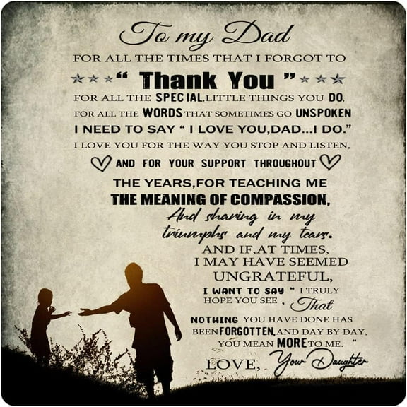 to My Dad from Daughter Metal Tin Sign,Birthday Gifts for Dady,Dad Gifts for Dad Stepdad, Inspirational Quote Sign for Home Bedroom Wall Decor Retro Wall Art 12x12 Inches