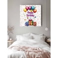 thumbnail image 6 of Happy Birthday Canvas Wall Art, Colorful Balloon Ribbon Present Framed Wall Decor Modern Artwork Prints Painting for Living Room, Bedroom, Kitchen & Cafe Decor 28x28 Inch, 6 of 9