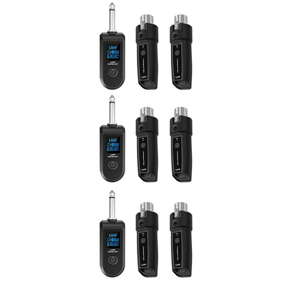 3X Adaptador UHF XLR, Transmisor y Receptor de Micrófono Inalámbrico para Micrófono Dinámico, Mezclador de Audio para Guitarra, PA