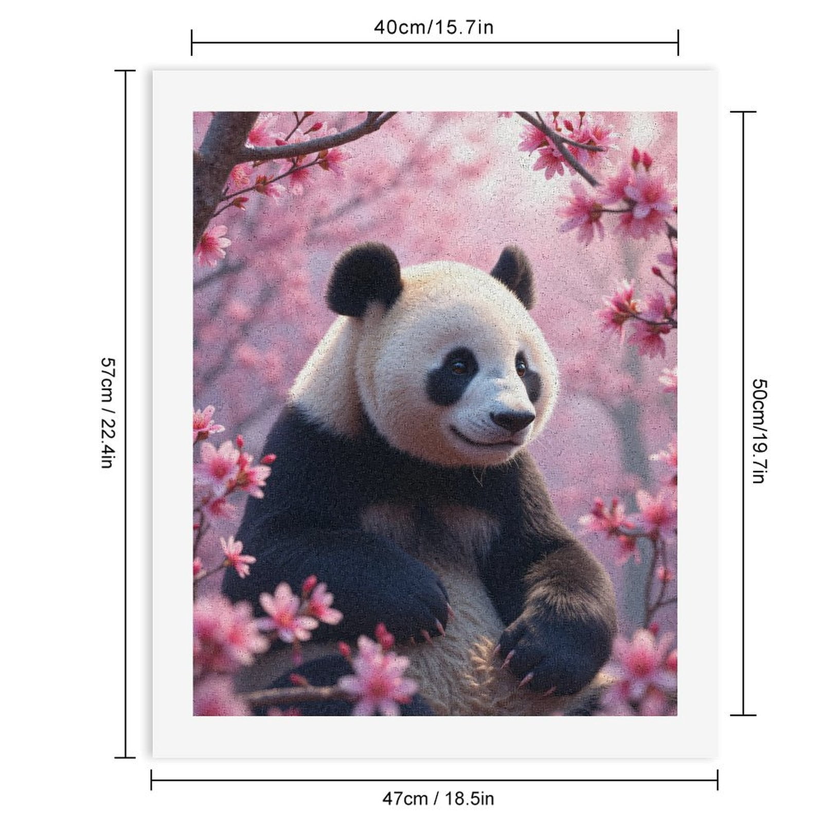 Paint by Numbers Kit for Adults, Panda Cherry Blossom Scene Paint by Numbers, Easy Paint by Numbers Kit for Adults Beginner, DIY Adult Paint by Number Kits on Canvas, Home Decor