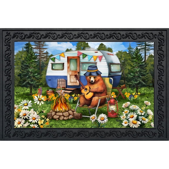 Briarwood Lane Summer Doormat 30x18 Indoor Outdoor Camping Bear For Summer Doormat