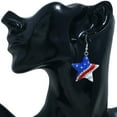 thumbnail image 4 of karymi Patriotic Flag Drop Earrings 3x1.5 Inch Red White Blue Alloy Pendant Dangle Earrings for Women 4th of July Independence Day Jewelry Gift Party Accessories Home Decor, 4 of 4