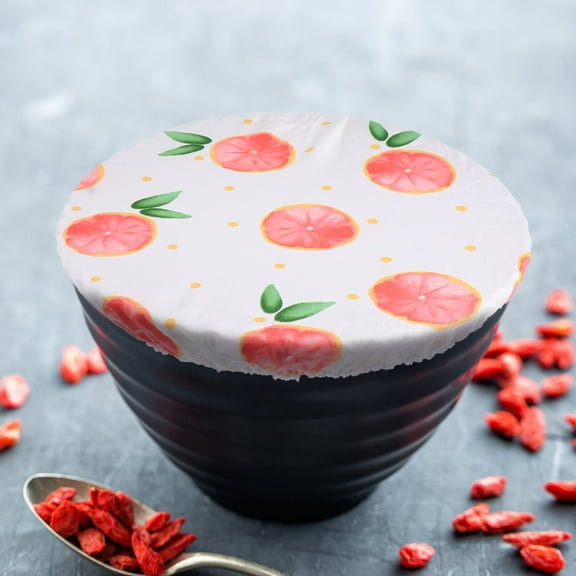 OULII 3Pcs Round Cotton Bowl Cover Fabric Assorted Color Large 10.23in Diameter for Food Storage