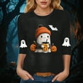 thumbnail image 3 of Towmus Womens Halloween Shirts Cute Ghosts Graphic Crewneck 3/4 Sleeve Tops Elbow Length Print Tees, 3 of 4