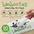 thumbnail image 2 of Toallitas húmedas para bebé Bambooties de bambú sin fragancia, 80 unidades, 2 of 6
