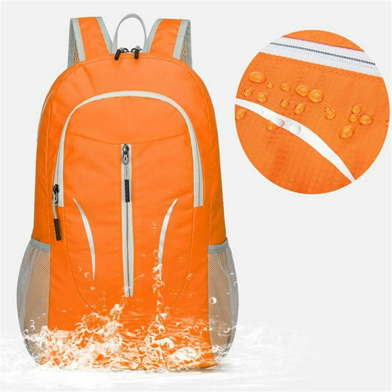 Foldable Backpack Lightweight Packable Small Backpacks Water Resistant for Travel Hiking Orange