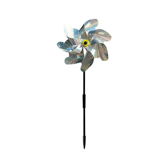 Molinillos de viento reflectantes con inserción de tarjetas Molinillos de viento extra brillantes para decoración de jardín Molinillos de viento para niños Espanta pájaros del jardín, patio, granja