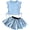 F# Dot Blue, variant on HWJAD Toddler Girl 2 Piece Outfit Little Girls Ruffle Sleeveless Drawstring Top and Floral Skirt Set Summer Kids Clothes