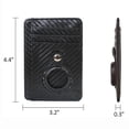 thumbnail image 3 of Cartera para hombre con soporte, cartera delgada y minimalista con bolsillo frontal para bloquear cartera con ventana de identificación (negro mate de paja), 3 of 5