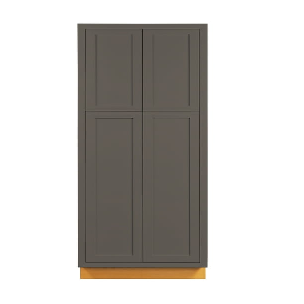 36" Wide 84" Tall Pantry Kitchen Dark Gray Inset Shaker