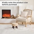 thumbnail image 4 of 13in Small Foot Stool Ottoman, Round Faux Leather Foot Rest for Couch, Under Desk Pouf Footstool Footrest with Non-Skid Rubber Legs for Ling Room, Bedroom, 13''L x 13''W x 10.2''H, Beige, 4 of 9