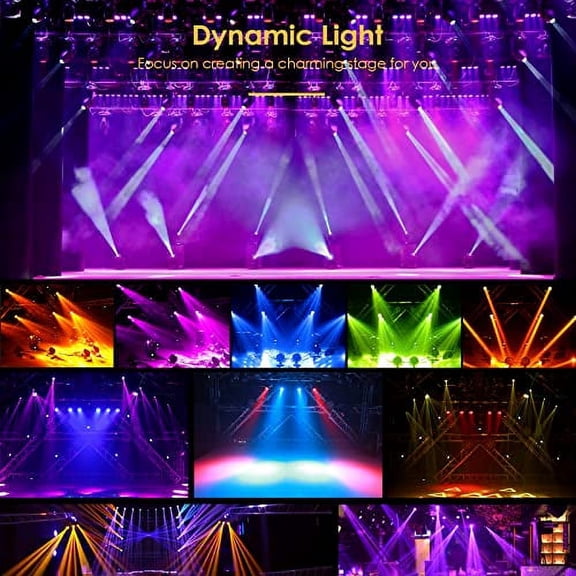 Artudatech Stage Lights, Moving Head Stage Light 70W 7 LED RGBW DMX DJ Disco Stage Party Lighting 7 x10W for Wedding Disco Party Christmas