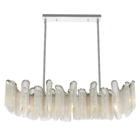 CWI Lighting Daisy 7 Light Transitional Metal Down Chandelier in Chrome