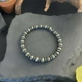 thumbnail image 5 of Pulseras elásticas con cuentas de latón y hierro para hombre y mujer, estilo boho, para uso diario, con diseño positivo para atraer la suerte, 5 of 5