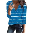 thumbnail image 2 of Women's Solid Color Crewneck Long Sleeve Tops Shirts Blouses Loose Fit Casual Daily Wear Work Office Vacation Outfits Fashion Essential Gift for Women | Aestivo,Blue L, 2 of 8