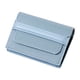 thumbnail image 1 of Estuche para tarjetas delgado con múltiples ranuras para tarjetas, compartimentos para billetes, forro con bloqueo RFID, diseño compacto para mujer, acabado en cuero negro, ideal para uso diario., 1 of 5