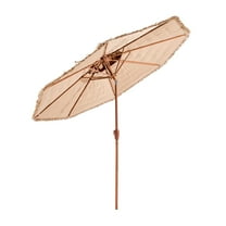 2-Tier Thatched Tiki Umbrella 9 ft Perfect for Pool, Patio, Beach & Backyard