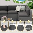 thumbnail image 5 of SOLAURA 14Pcs Outdoor Furniture Replacement Cushions, Fits 6-seat Sectional Rattan Conversation Set, Patio Water-Resistant Replacement Sofa Cushions, Grey, 5 of 7