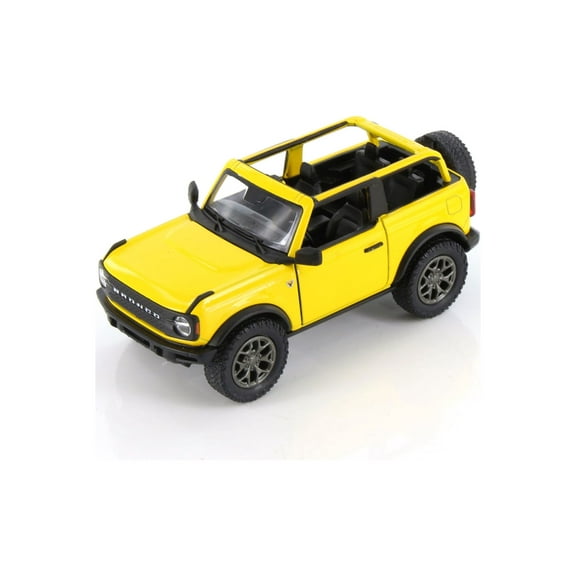 2022 Ford Bronco Open Top, Yellow - Kinsmart 5438DA/B - 1/34 Scale Diecast Model Car