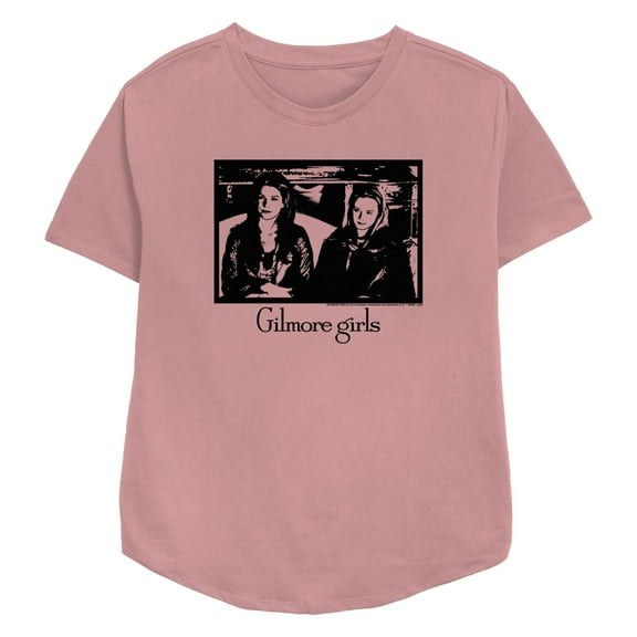 Women's Gilmore Girls Lorelai and Rory Portrait Graphic Tee Mauve Large