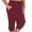 B1-Burgundy, variant on SHOWMALL Womens Plus Size Joggers Pants Casual Active Capri Sweatpants with Drawstring Pockets Burgundy 3X